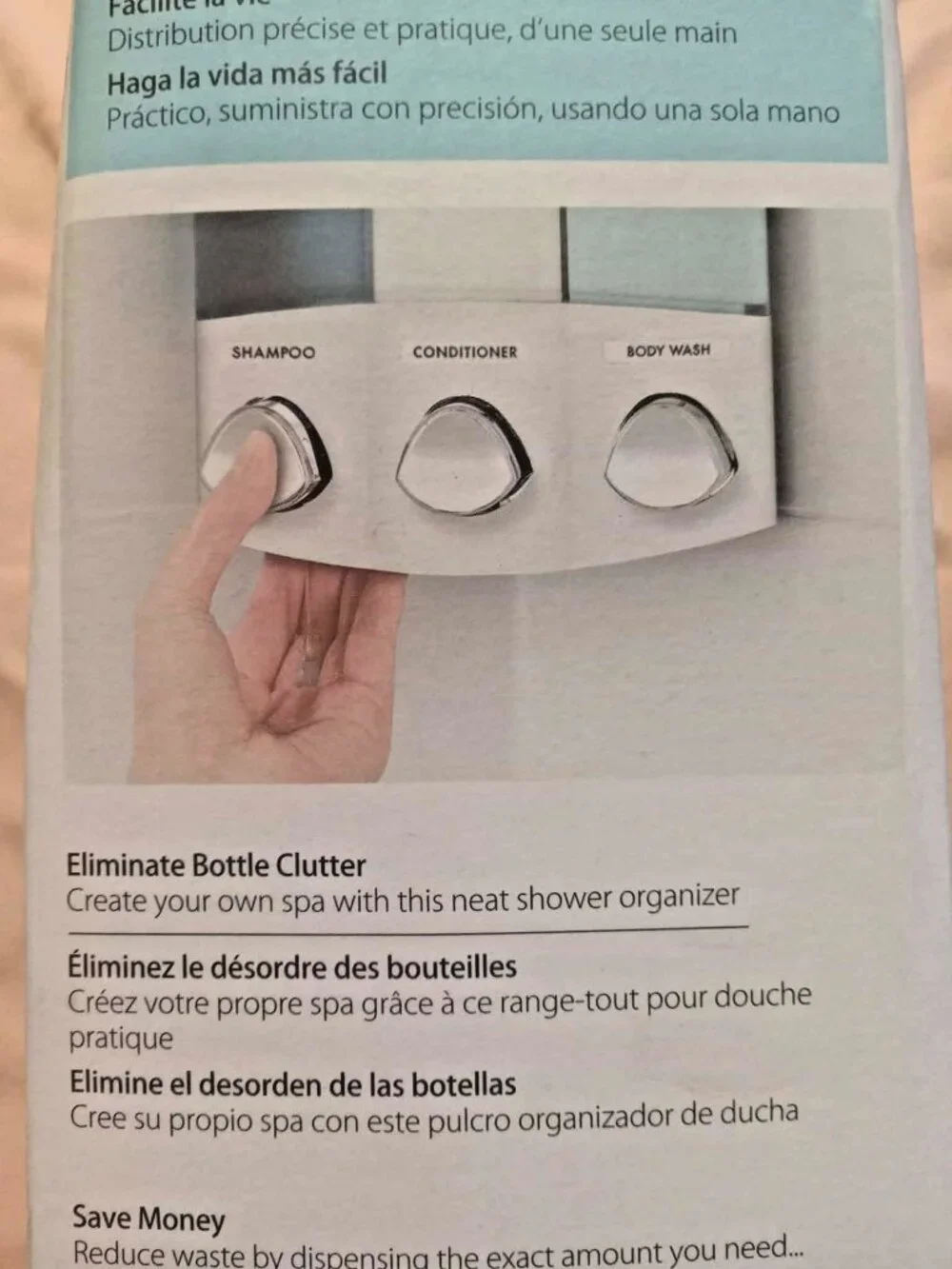 Better Living, 3 Chamber, Shower Soap, Shampoo Dispenser, White